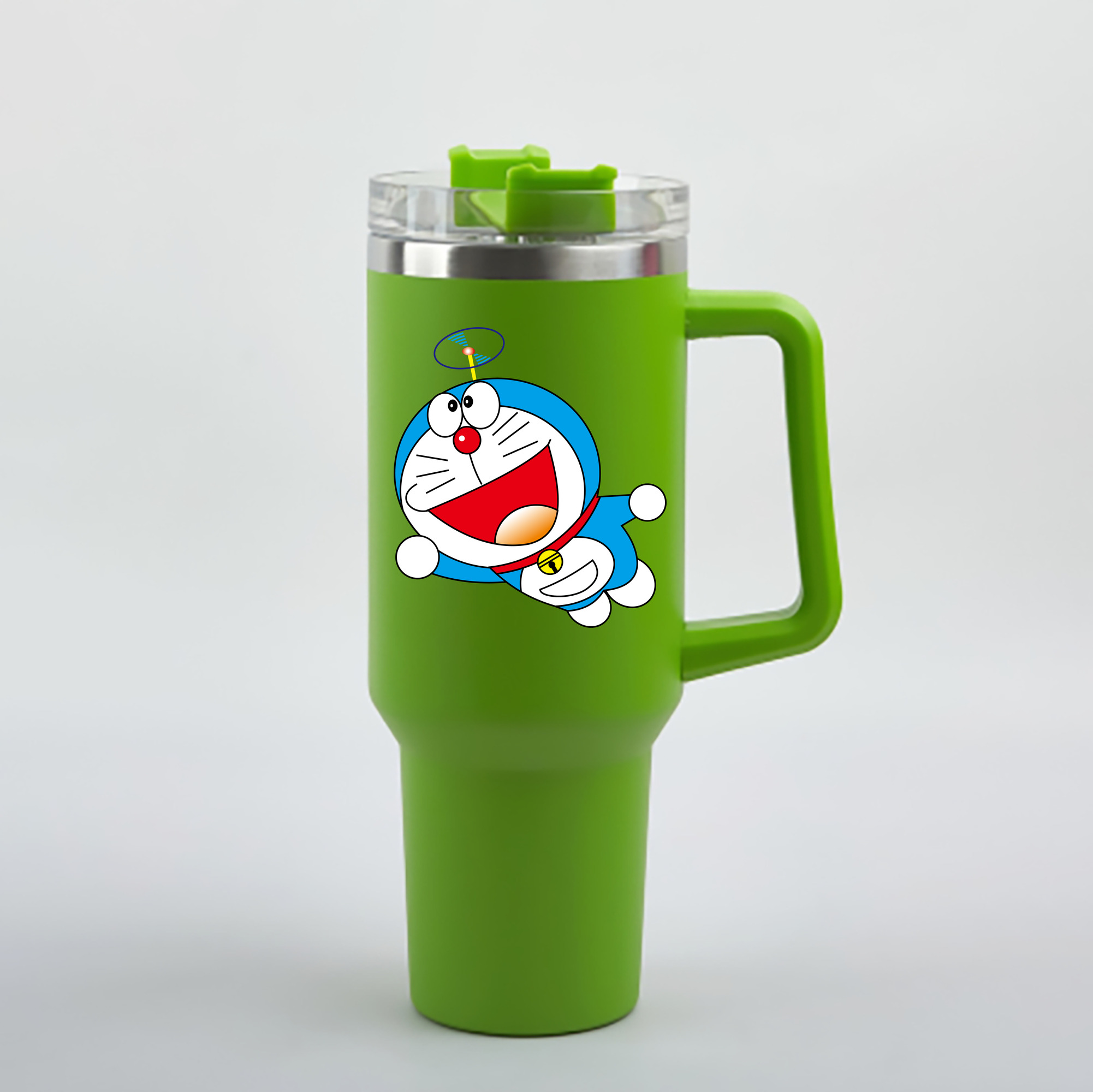 （画像用） ドラえもん Doraemon 1200mL車用タンブラー - クリスタルステッカー（プラスチックストロー付き）